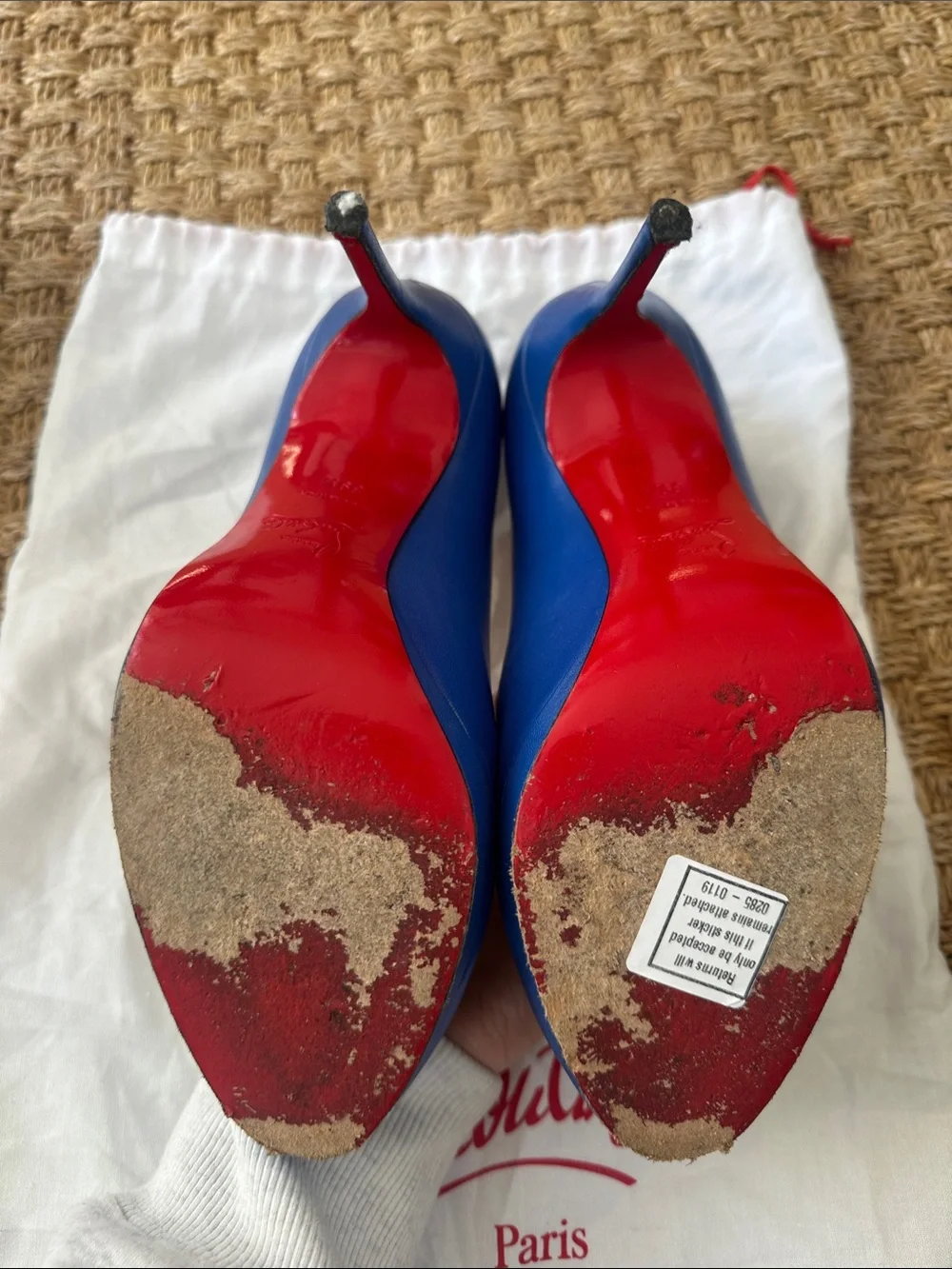 Christian Louboutin Blue Leather Platform Pumps